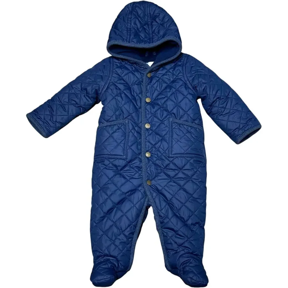 Ralph Lauren Quilted Hooded Barn Bunting Newport Navy Blue 9mo